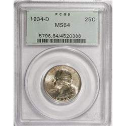 1934-D 25C Medium Motto MS64 PCGS