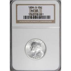 1936-S 25C MS65 NGC