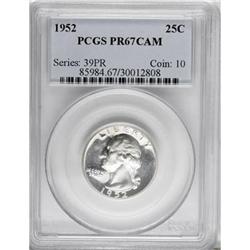 1952 25C Cameo PR67 PCGS