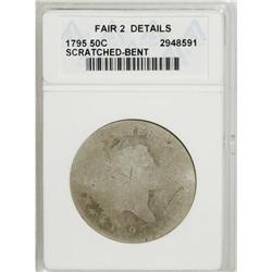 1795 50C 2 Leaves F2 ANACS