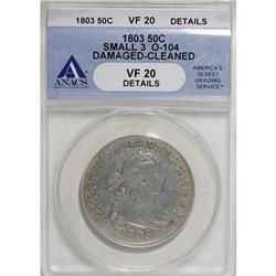 1803 50C Small 3 VF20 ANACS