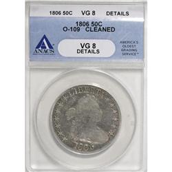 1806 50C Pointed 6, Stem VG8 ANACS