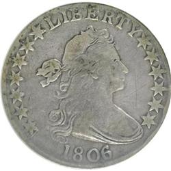 1806 50C Pointed 6, Stem F12 ANACS