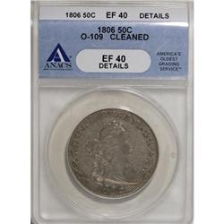 1806 50C Pointed 6, Stem XF40 ANACS
