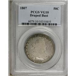 1807 50C Draped Bust VG10 PCGS
