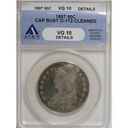 1807 50C Large Stars, 50 Over 20 VG10 ANACS