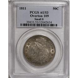 1811 50C Small 8 AU53 PCGS
