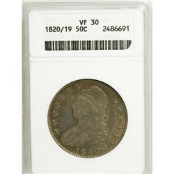 1820/19 50C Curl Base 2 VF30 ANACS