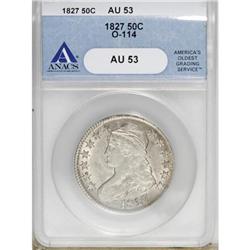1827 50C Square Base 2 AU53 ANACS