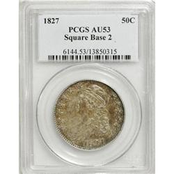 1827 50C Square Base 2 AU53 PCGS