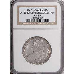 1827 50C Square Base 2 AU55 NGC