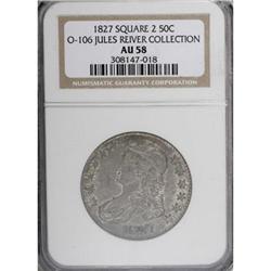 1827 50C Square Base 2 AU58 NGC