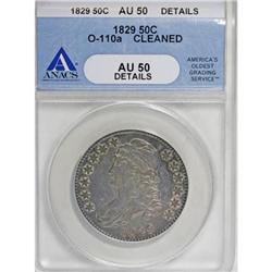 1829 50C Small Letters AU50 ANACS