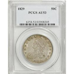 1829 50C Small Letters AU53 PCGS