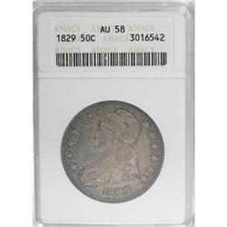 1829 50C Small Letters AU58 ANACS