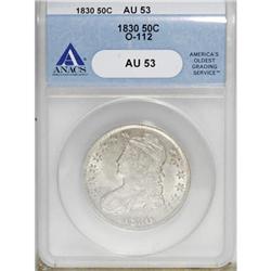 1830 50C Small 0 AU53 ANACS