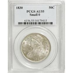 1830 50C Small 0 AU55 PCGS