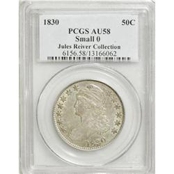 1830 50C Small 0 AU58 PCGS