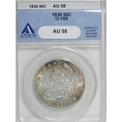 1830 50C Small 0 AU58 ANACS
