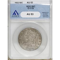 1832 50C Small Letters AU53 ANACS