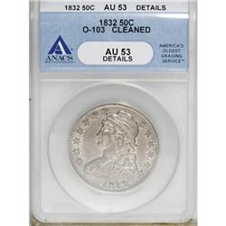 1832 50C Small Letters AU53 ANACS