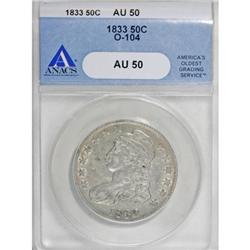 1833 50C AU50 ANACS