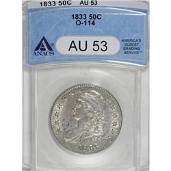 1833 50C AU53 ANACS