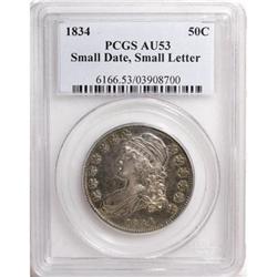 1834 50C Small Date, Small Letters AU53 PCGS