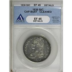 1836 50C Lettered Edge XF45 ANACS