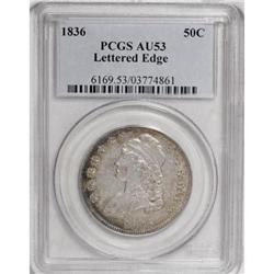 1836 50C Lettered Edge AU53 PCGS