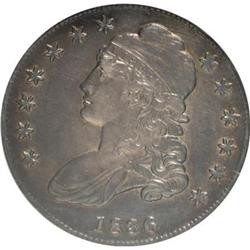 1836 50C Lettered Edge AU55 NGC