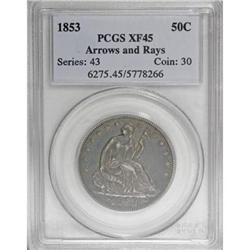 1853 50C Arrows and Rays XF45 PCGS