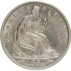 1854 50C Arrows MS60 ANACS