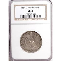 1854-O 50C Arrows XF40 NGC