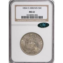 1854-O 50C Arrows MS61 NGC