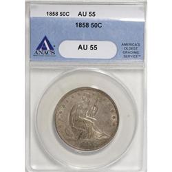 1858 50C AU55 ANACS