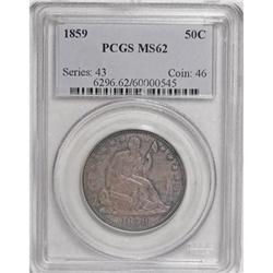 1859 50C MS62 PCGS