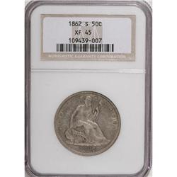 1862-S 50C XF45 NGC