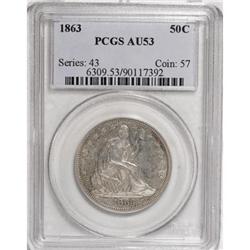 1863 50C AU53 PCGS