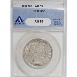 1892 50C AU53 ANACS