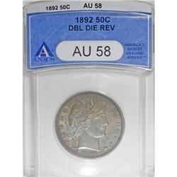 1892 50C AU58 ANACS