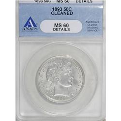 1893 50C MS60 ANACS