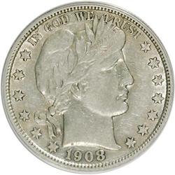 1908-D 50C XF40 ANACS