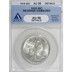 1918 50C AU58 ANACS