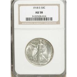 1918-S 50C AU58 NGC