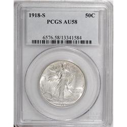 1918-S 50C AU58 PCGS