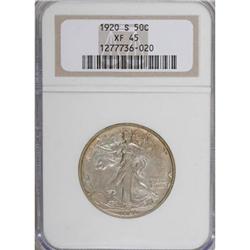 1920-S 50C XF45 NGC