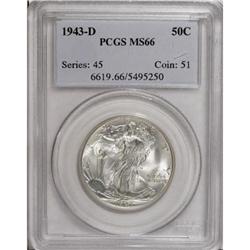 1943-D 50C MS66 PCGS
