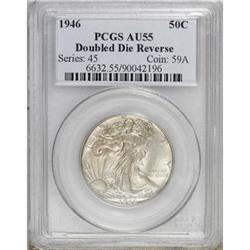 1946 50C Doubled Die Reverse AU55 PCGS