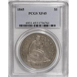 1845 $1 XF45 PCGS